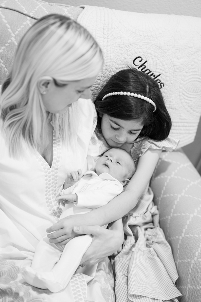 Sweet newborn details of baby Charles at home