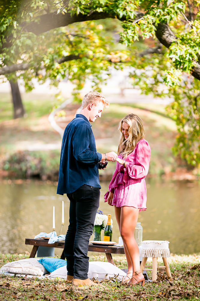 Dallas Highland Park proposal photography engagement lightly photography