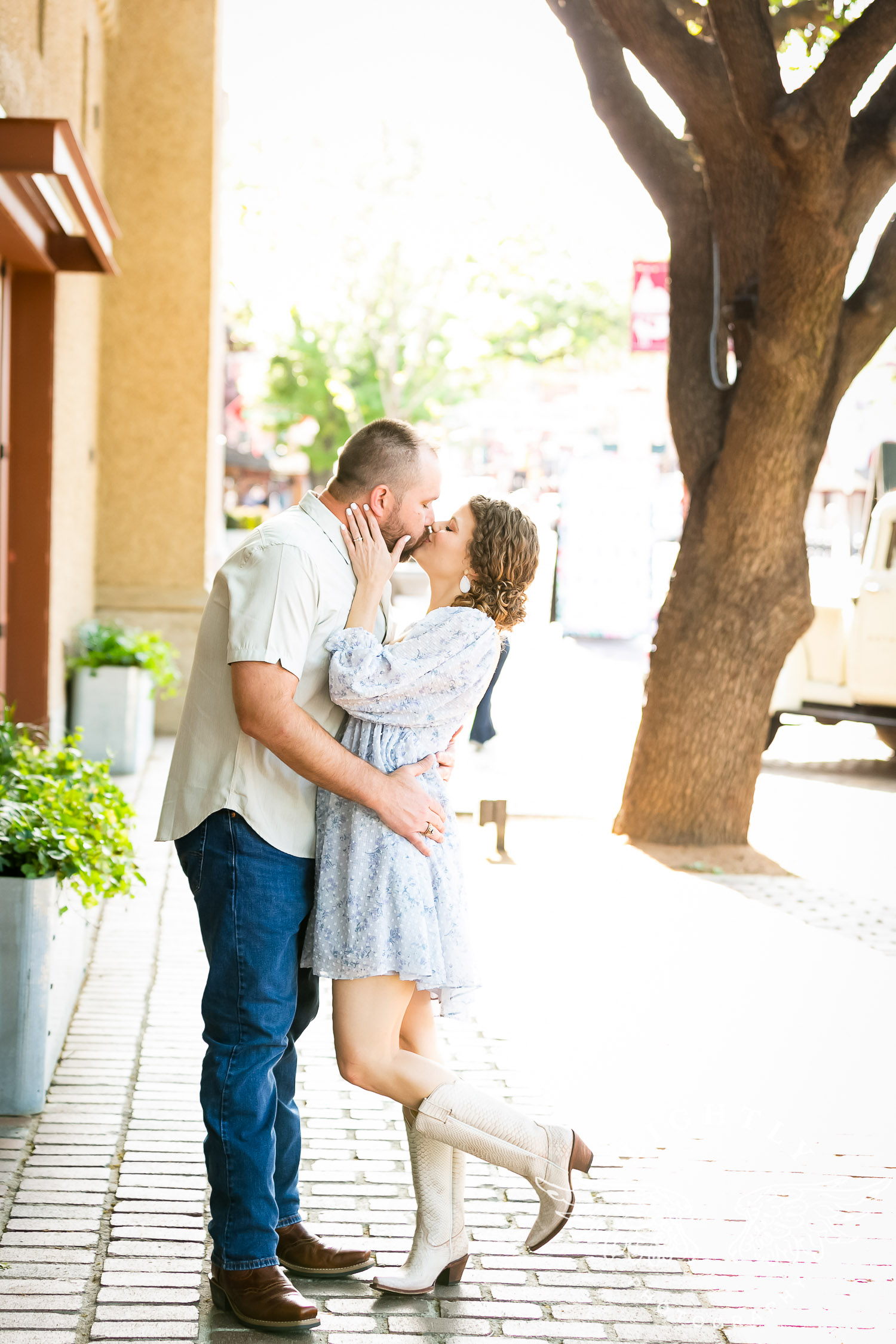Kristin + Lee  Engagement Session at The Fort Worth Stockyards and  Airfield Falls – Lightly Photography