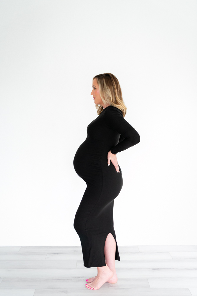 Lightly Photography Maternity portrait In natural light Studio Baby Bump Husband Wife