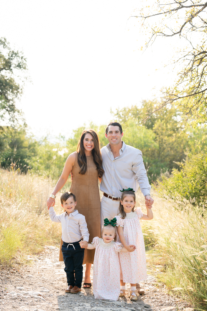 The Broyles family during a fall mini session at Marion Sansom Park